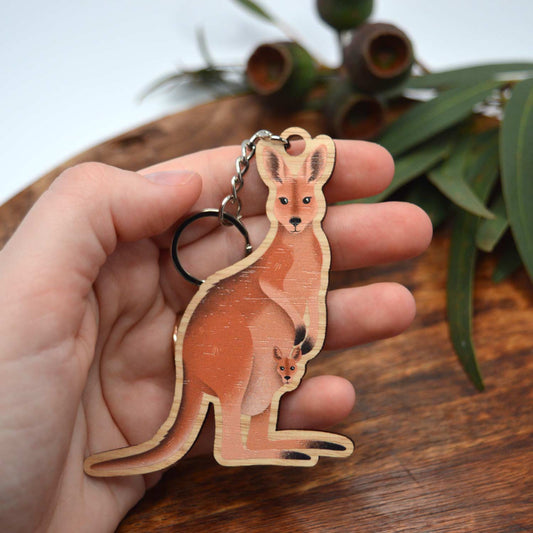 Wooden Keychain  | Kangaroo