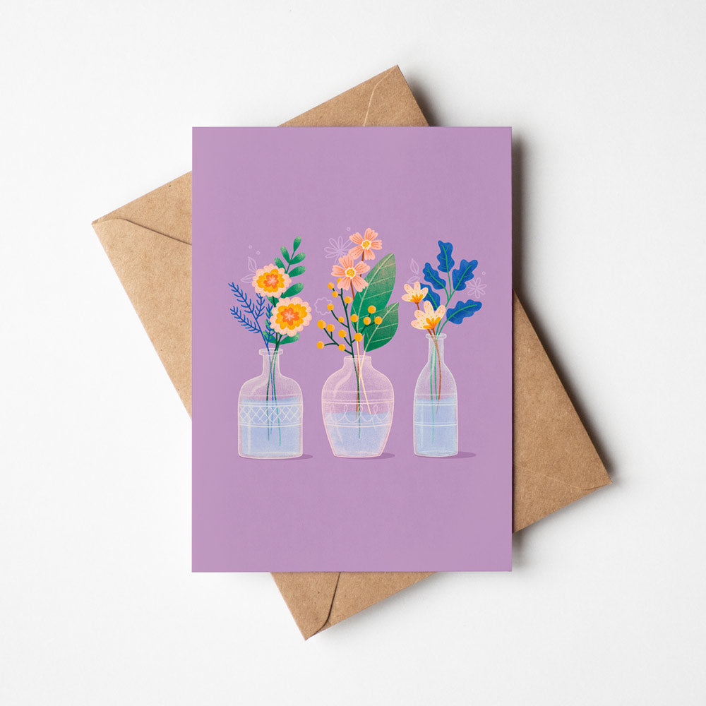 Purple Vases | Greeting Card