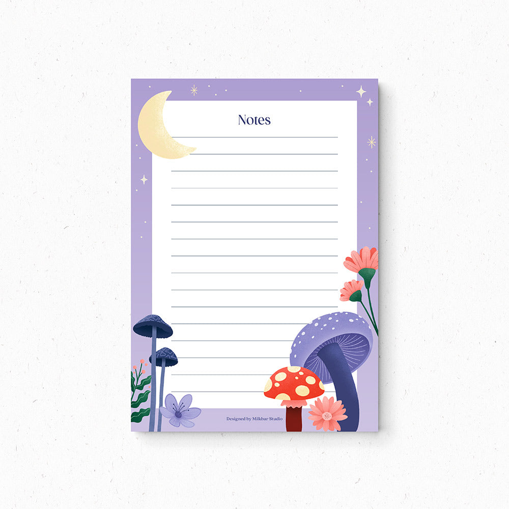 Moonlight Mushrooms | A6 Notepad