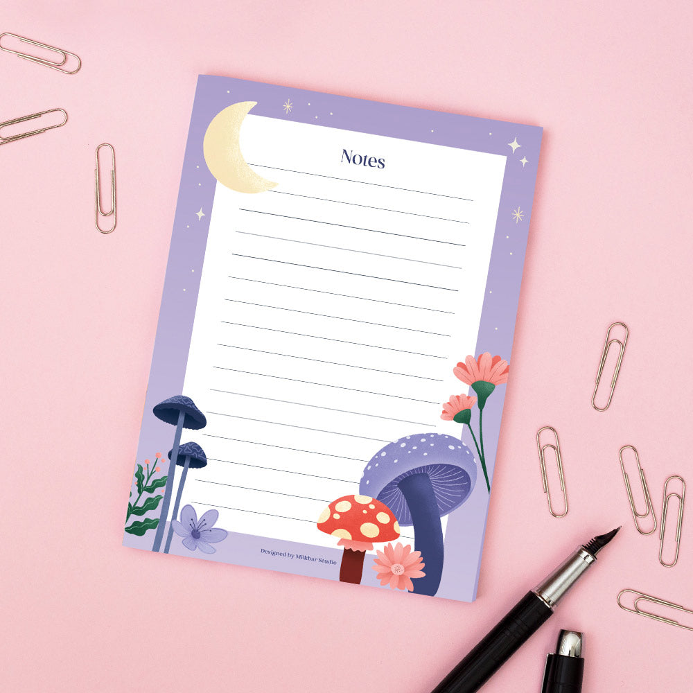Moonlight Mushrooms | A6 Notepad