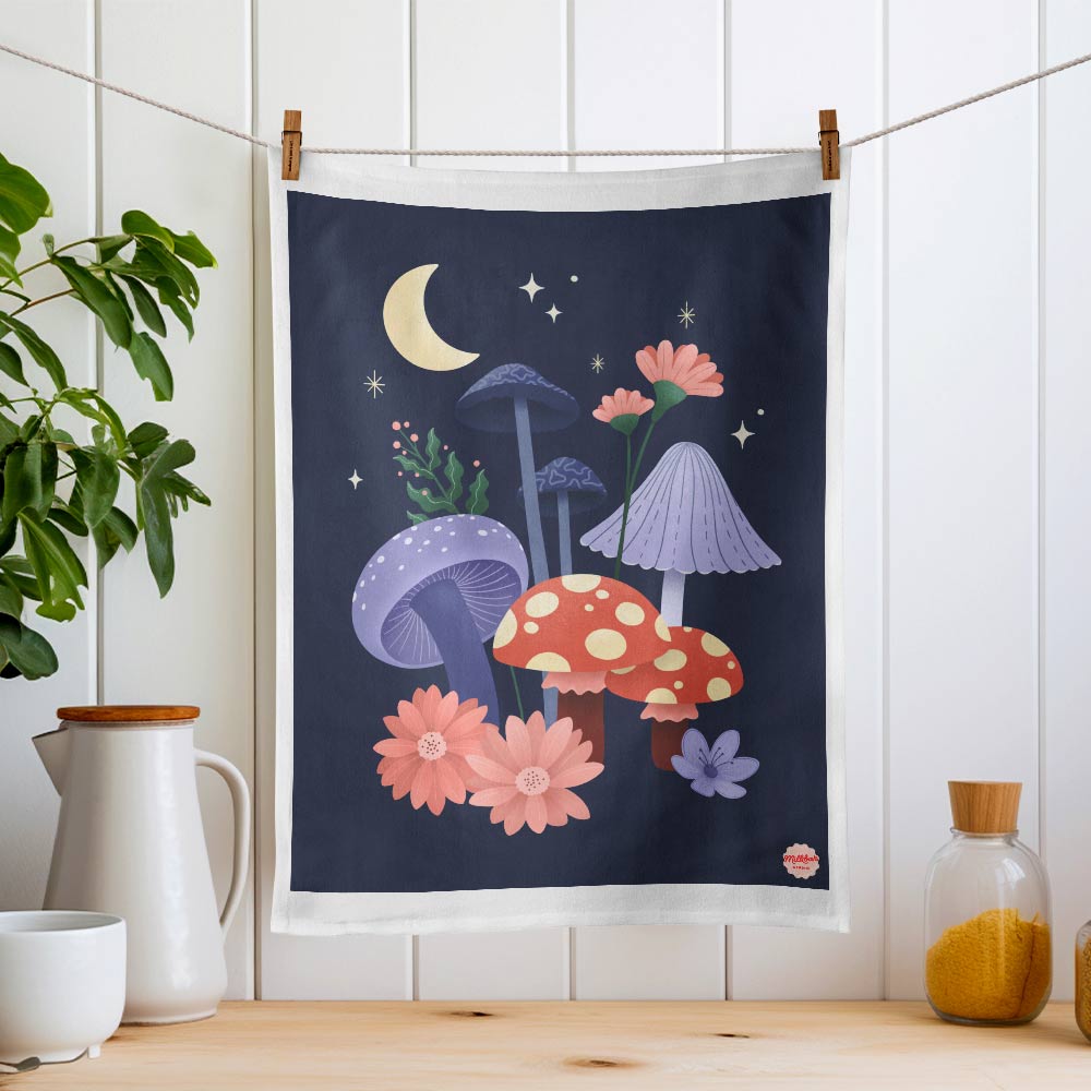 Moonlight Mushrooms | Tea Towel
