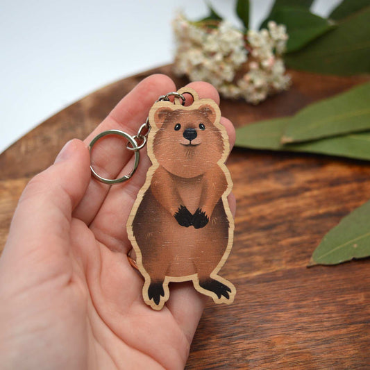 Wooden Keychain  | Quokka