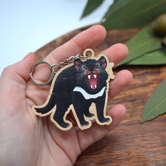 Wooden Keychain  | Tasmanian Devil