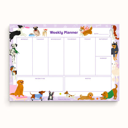 Dapper Dogs Weekly Planner | A4 Notepad