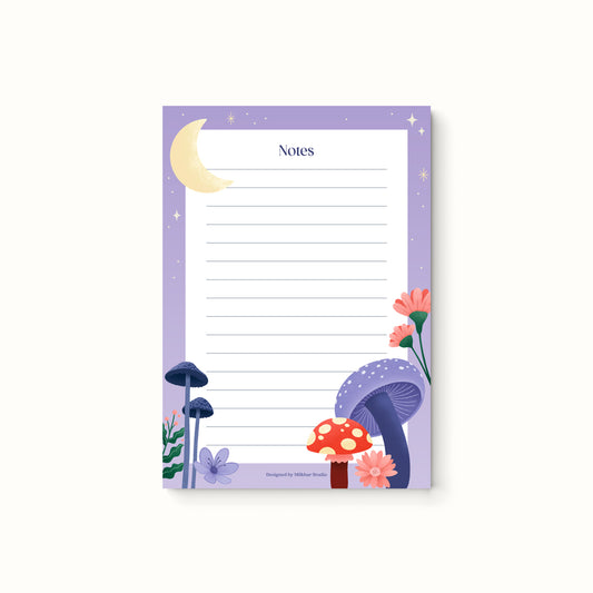 Moonlight Mushrooms | A6 Notepad
