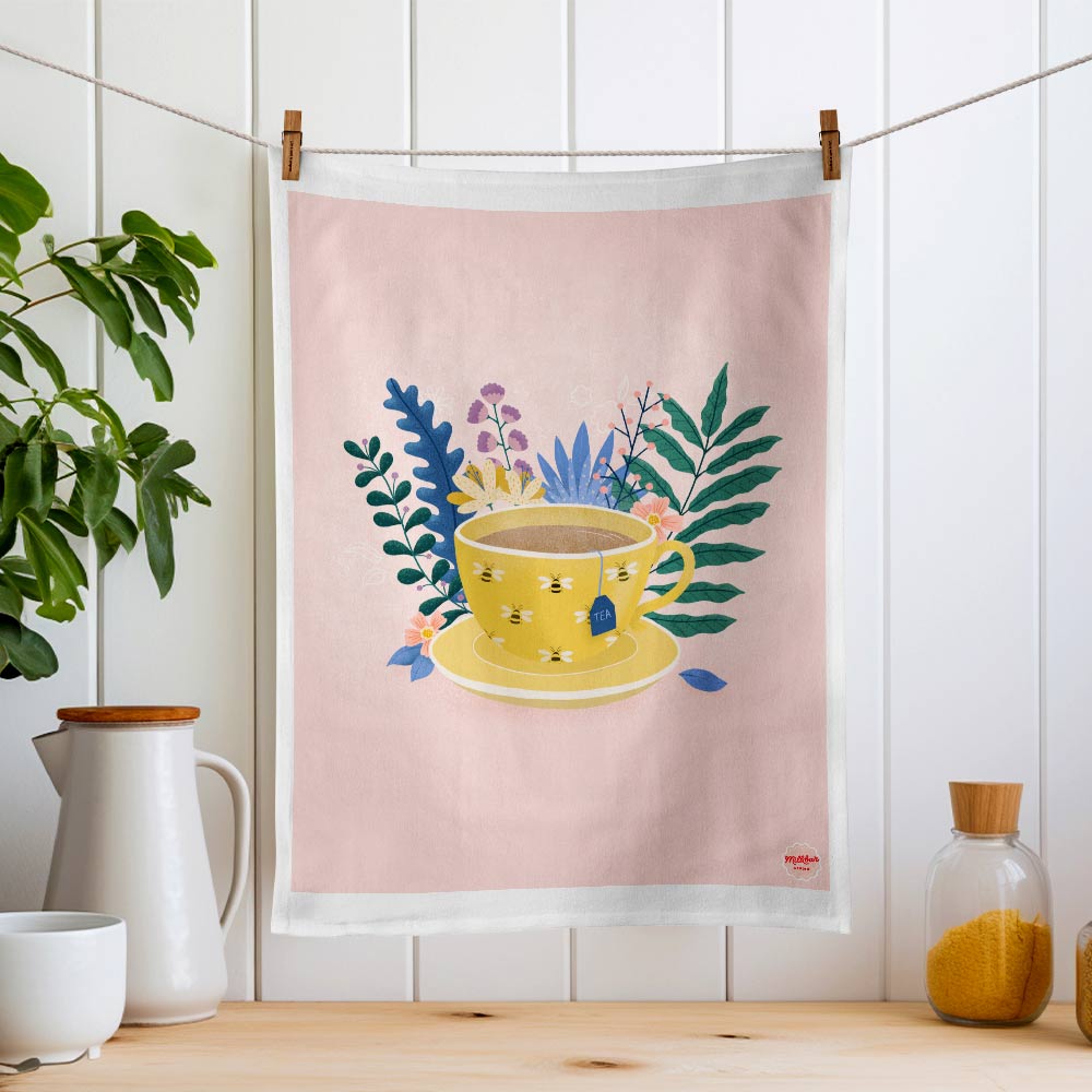 Pink Tea | Tea Towel